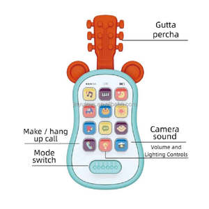 Nouveaux jouets de dentition en silicone <span class=keywords><strong>pour</strong></span> enfants <span class=keywords><strong>pour</strong></span> bébés <span class=keywords><strong>jouet</strong></span> de mitaines guitare Silicone Simulation téléphone anneau de dentition <span class=keywords><strong>Smartphone</strong></span> bébé jouets éducatifs - Product Image 1