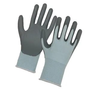 Wholesale Factory Price Popular Colorful Customized Logo 15G Nylon Spandex Liner Nitrile Micro Foam Coated Garden Work Gloves