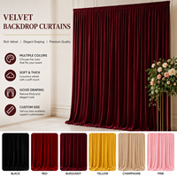 Rideau de fond de scène de mariage en velours vintage en gros, draperies personnalisées en tissu épais mat pour la photographie, les événements et la décoration de mariage