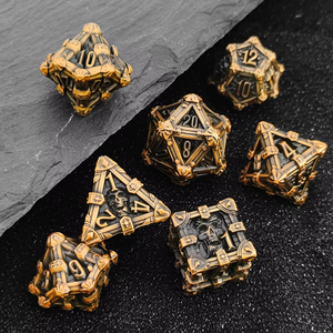 <span class=keywords><strong>Juego</strong></span> de Dados Poliédricos de Metal con Patrón de Calavera 3D, 7 Piezas, Resistentes, con Incrustaciones Verdes, para Juegos de Rol, DND, Dungeons and Dragons - Product Image 2