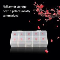 Boîte de rangement pour accessoires de nail art avec logo personnalisé, organisateur de strass pour ongles, boîte de rangement pour pointes d'ongles, boîte de rangement pour nail art avec 10 espaces numérotés