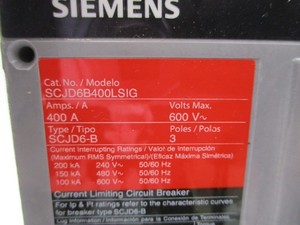 Disjoncteur SCJD6B400LSIG Série SCJD 600V 400A PLC - Product Image 4