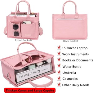 Factory Direct 2026 Purse Work <strong>Laptop</strong> Book Pocket <strong>Handbags</strong> Travel Nurse College Gift All Crossbody Canvas Tote Bags for <strong>Women</strong> - Product Image 2