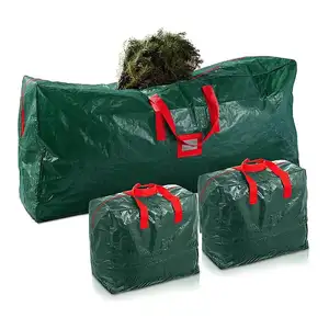 Saco de armazenamento de árvore de natal 7/9 FTC, saco de plástico para árvores, alças duráveis com zíper duplo, saco de guirlanda