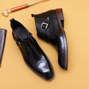 Botas de Hombre con Cordones, de Alta Calidad, con Suela Gruesa, para Todas las Temporadas, Forradas en Felpa, de Cuero Genuino, Antideslizantes, Estilo Británico para Negocios - Product Image 3