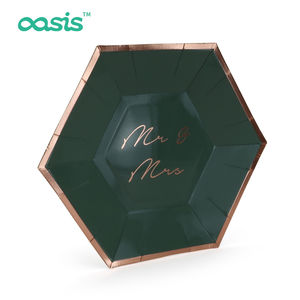 Oasis Assiette en papier jetable écologique et <span class=keywords><strong>jolie</strong></span> pour les fêtes, les desserts et les pique-niques - Product Image 2
