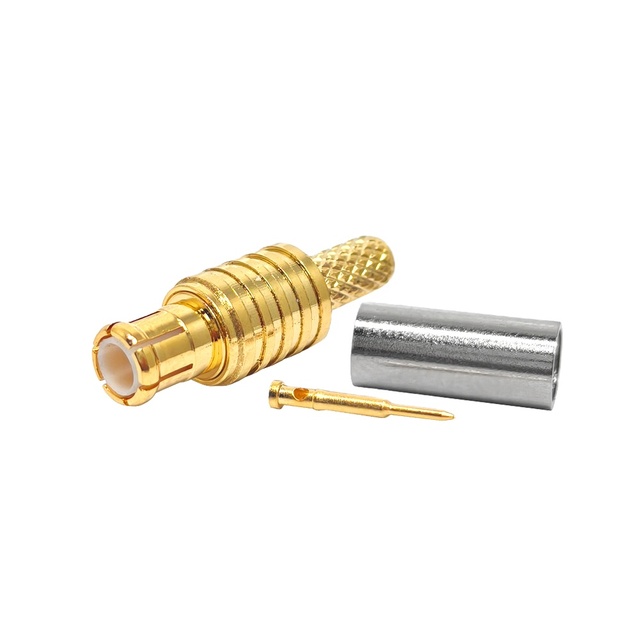 Microwave Components Good Shielding Performance High Isolation Rf MCX Male Plug Crimp Coax Connector for RG174 Cable