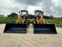 Chargeuse sur pneus de chantier 2 tonnes, capacité de la benne 1,2 m, moment de charge élevé, diesel, cabine fermée, chargeuse frontale