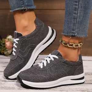 2025 New Fashion Students Breathable Comfortable <b>Canvas</b> Shoes Height Increasing Lace-up Walking Shoes for Autumn/Spring/Summer - Product Image 3