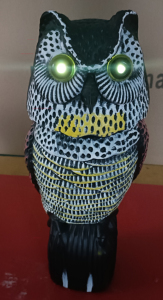 Tête mobile hibou leurre oiseau solaire dissuasion épouvantail avec yeux clignotants et son - Product Image 3