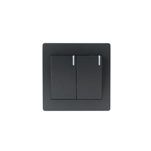 Enchufe de interruptor de luz de pared eléctrico de una/dos/tres vías para hotel de Casa diseño moderno bien conocido estándar del Reino Unido Color negro - Product Image 2