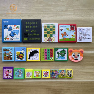 Jeu <span class=keywords><strong>de</strong></span> <span class=keywords><strong>puzzle</strong></span> coulissant en plastique personnalisé avec image imprimée, mini <span class=keywords><strong>puzzle</strong></span> coulissant pour enfants, dessin animé, animaux marins, 1-15 numéros carrés - Product Image 1