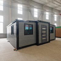Bâtiment de bureau modulaire en conteneurs, maison préfabriquée extensible en conteneurs, maisons pliantes extérieures de 40 pieds et 20 pieds, vente en gros
