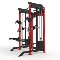 Equipo de Gimnasio Multifuncional, Jaula de Potencia, Máquina Smith, Soporte para Sentadillas