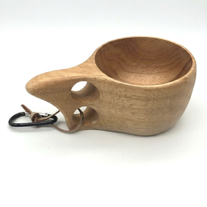 Tasse en bois de forme irrégulière avec poignée, design classique, écologique, passe au lave-vaisselle, 150 ml/100 ml - Product Image 1