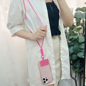 Collier ajustable pour téléphone portable <span class=keywords><strong>Cordon</strong></span> universel pour téléphone en nylon Patch Cross Neck Clip Macaron Color Long Neck Chain Rope - Product Image 4