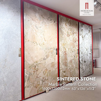 Dalle de pierre frittée Breccia Oniciata Aurora 1600x3200mm, marbre artificiel beige mat pour îlot de cuisine, revêtement mural et de sol
