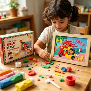Kit d'activités créatives pour enfants : Cadre d'art en argile à séchage à l'air, 24 couleurs, argile à modeler ultra-légère, ensemble de bricolage pour activités en classe - Product Image 4