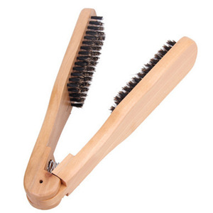 Wanmei Solid Wood Hair Straightening Comb Boar Bristle Foldable Rectangular <b>Brush</b> For <b>Smooth</b> Styling And Hair Care - Product Image 5