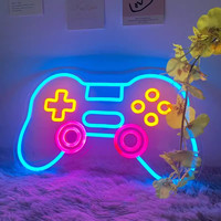Enseigne lumineuse au néon Gamer Décoration de salle de jeu Décoration murale USB Powered Teens Boys Kids Gamepad Shaped LED Neon Sign