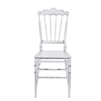 Chaises de salle à manger en cristal de banquet de chaise impériale en acrylique transparent chaises de cour de mode d'hôtel de luxe léger français