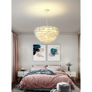 Lámpara Colgante Moderna Minimalista de Estilo Nórdico para Dormitorio, Lámpara de Plumas Romántica y Moderna, Estilo Cremoso para Iluminación Principal - Product Image 3