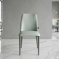 Chaise de salle à manger en cuir et acier inoxydable, style italien, européen, nordique, moderne, luxueux et minimaliste, pour table à manger - Vente en gros de meubles