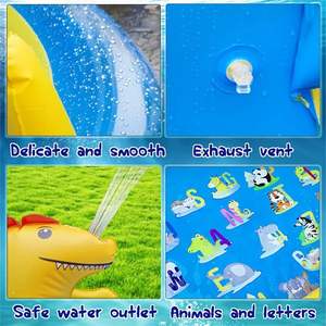 Vente en gros <span class=keywords><strong>Parc</strong></span> aquatique aux éclaboussures d'été aux champignons pour enfants Centre de jeux aquatiques rond avec toboggan pour jardin, jardin, extérieur - Product Image 4