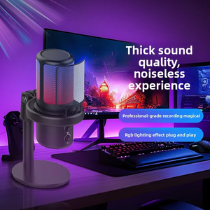 고품질 RGB 스튜디오 녹음용 USB 콘덴서 마이크 인터뷰 방송 팟캐스트 게임 라이브 스트리밍 데스크탑 마이크 - Product Image 3