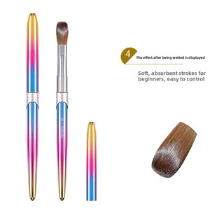 Pinceau à ongles professionnel en poils de Kolinsky pour nail art, sculpture et décoration de cristaux, avec manche métallique confortable et durable, outil de salon en acrylique - Product Image 3