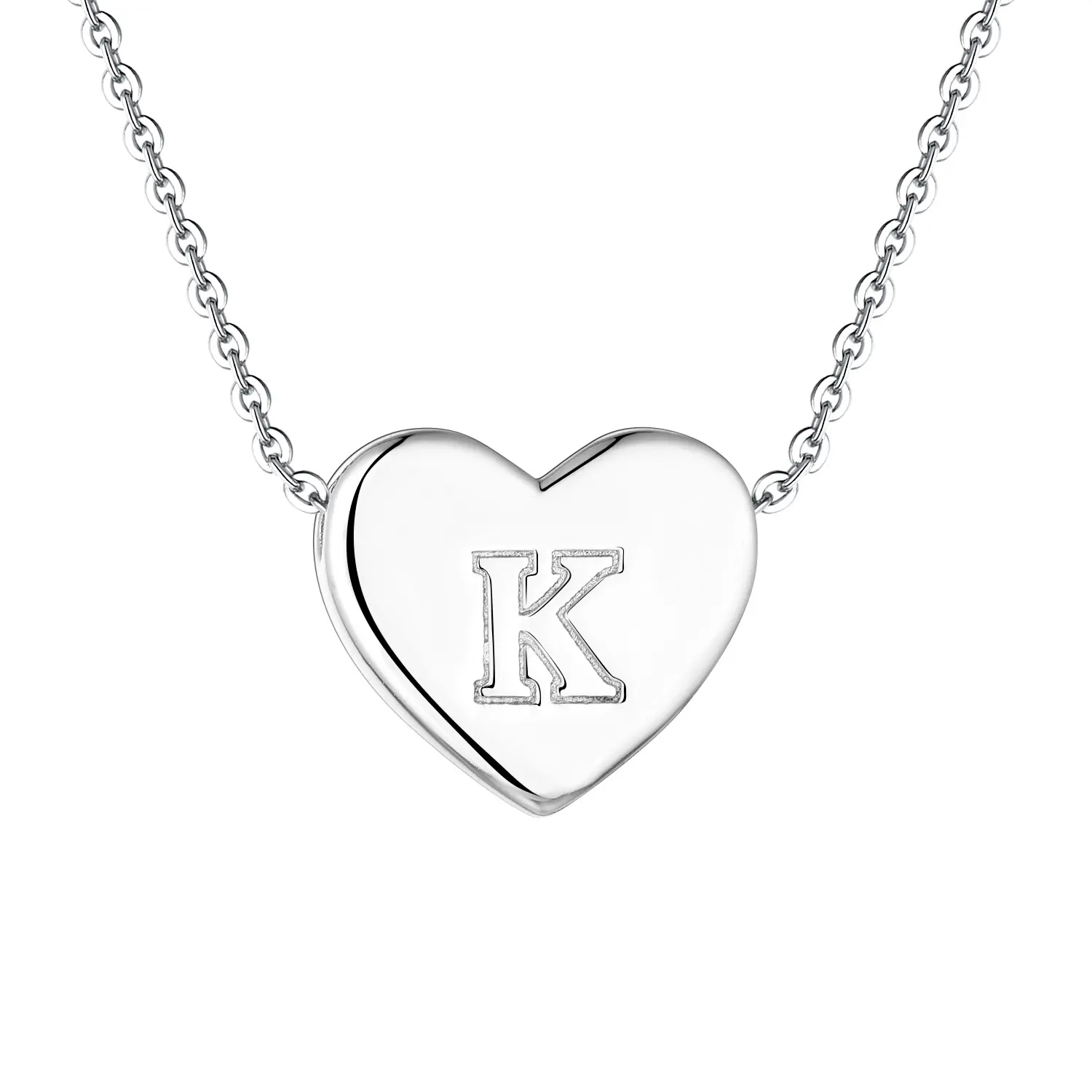 QX logotipo personalizado 925 plata esterlina corazón joyería fina recuerdo carta memoria mujeres mamá Día de la madre collar