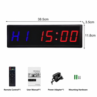 Horloge numérique murale pour entraînement, affichage LED multifonctionnel avec télécommande pour salle de sport commerciale, club de boxe