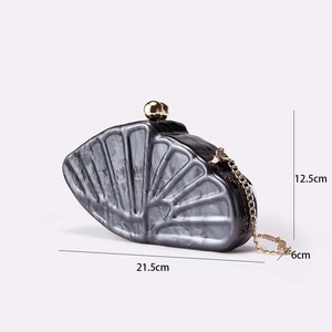Phụ Nữ Vỏ Biển Ví Thanh Lịch Acrylic Ly Hợp Ví Đá Cẩm Thạch Túi Buổi Tối Phụ Nữ Độc Đáo Túi Xách Dễ Thương Ly Hợp Ví Cho Đám Cưới Đảng - Product Image 6