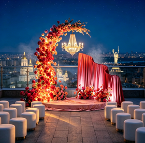 Arco Nuziale a Spirale a Forma di S in Metallo, Supporto per Sfondo Autoportante Nero per Cerimonie e Decorazioni Matrimoniali - Product Image 2