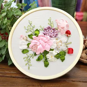 Stamped Embroidery Kit DIY Beginner Silk Ribbon Embroidery Starter Kit