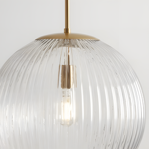 Simig Lighting Alain Farmhouse Lámpara colgante Cooper Lámpara colgante de vidrio acanalado - Product Image 6