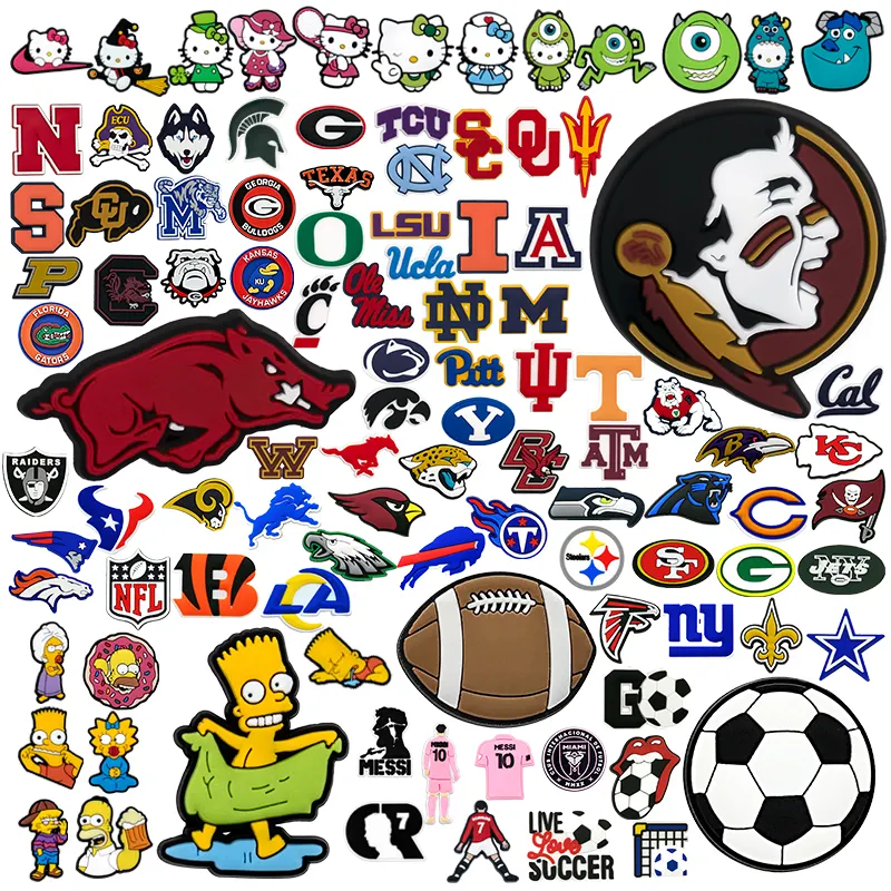 2024 cartoon sport ncaa team logo colleges cowboy pvc weihnachten individuelle schuhkarikaturen