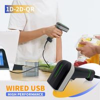 Lecteur de codes-barres 2D portable USB JR-835D, scanner de documents 1D/2D filaire, lecteur automatique de codes QR, PDF417, Data Matrix, paiement mobile