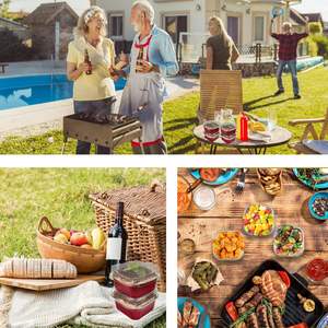 50 علبة صغيرة مربعة للاستعمال مرة واحدة 5 أونصة من رقائق الألومنيوم الحمراء بأغطية مواد حيوانات أليفة حاويات تشيز كيك كب كيك - Product Image 5