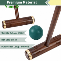YumuQ Ensembles de jeu de croquet de 35 pouces en bois d'hévéa de qualité supérieure pour six joueurs, avec sac de transport, pour jeux en extérieur
