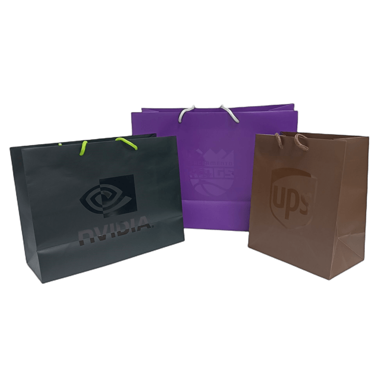 Customized Ivory Cardboard Paper Bag for Supermarket Recyclable Clothing Packaging Embossed Surface Cotton Handle Custom Logo