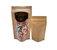 Pochette refermable recyclée à fermeture éclair avec finition brillante Sac en papier kraft biodégradable Emballage pour aliments secs Type PET Aliments pour animaux de compagnie