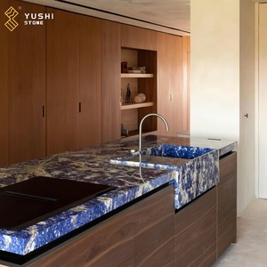 Yushi sodalite đá Granite màu xanh đá cẩm thạch tự nhiên Bolivia màu xanh Ốp tường gạch sang trọng trang trí nền tấm đánh bóng - Product Image 4