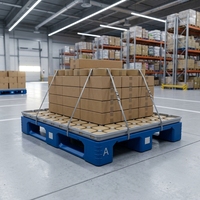 Palette en plastique injecté PP, caisse d'entrepôt 1195 x 1000 x 51 mm, bac de transport industriel