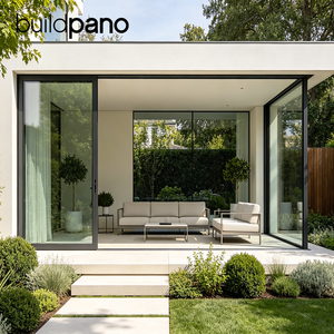 Puertas Panorámicas Grandes de Aluminio Moderno con Doble Vidrio, Sistema de Puertas Corredizas de Entrada Principal Exterior <span class=keywords><strong>Tipo</strong></span> Acordeón - Product Image 3