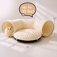 Vente chaude Beige Feutre Rond Tunnel Pet Lit Chat Nid Quatre Saisons Intérieur Disponible Détachable Reste Jouer Chat Tunnel Lit