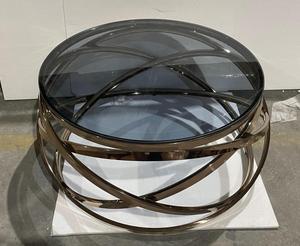 Kính sang trọng thép không gỉ đồ nội thất phòng khách vàng hoặc bạc Vòng centre <span class=keywords><strong>5</strong></span> vòng tròn Bàn cà phê - Product Image 5