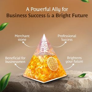 Pyramide d'Orgone Citrine Faite à la Main, Orgonite, Équilibre Énergétique, Méditation, Décoration d'Intérieur, Soutien <span class=keywords><strong>des</strong></span> <span class=keywords><strong>Chakras</strong></span> - Product Image 4
