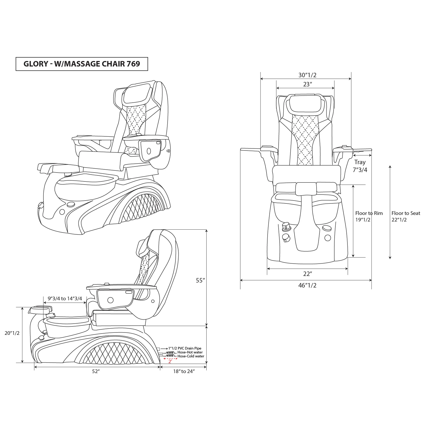 spa pedicure chair ready to ship