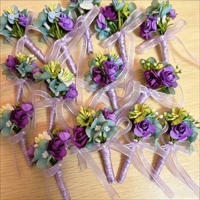 144pcs Mawar Kertas Mini Warna-warni Buatan Tangan dari Kertas Krepe dengan Batang Kawat untuk Hari Valentine Pernikahan Tahan Lama DIY